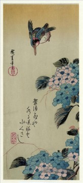 歌川広重 Utagawa Hiroshige Werke - Hortensien und Eisvogel Utagawa Hiroshige Ukiyoe